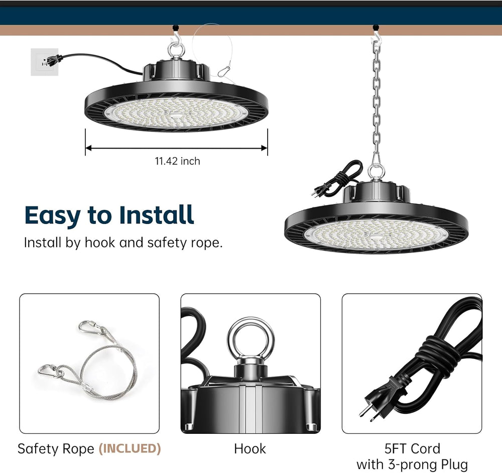 lvsdak UFO LED High Bay Lights 200W 30000LM 5000K 6 Pack