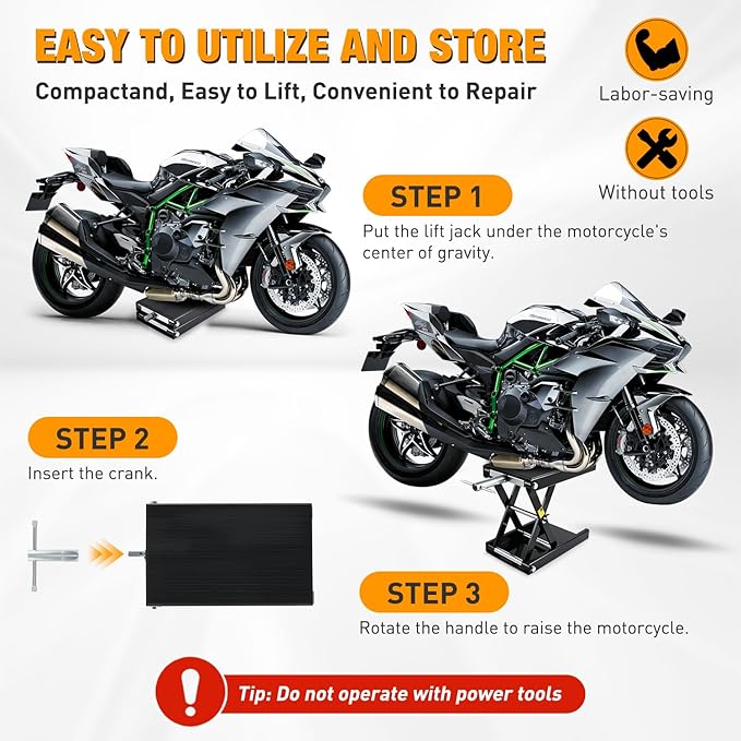 Nilight Motorcycle Lift Jack 1100 LBS Motorcycle Scissor Jack Stand Lift