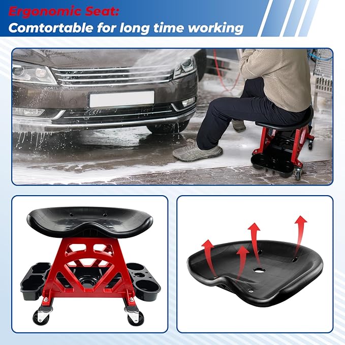 Durable Mechanic Seat with Wheels