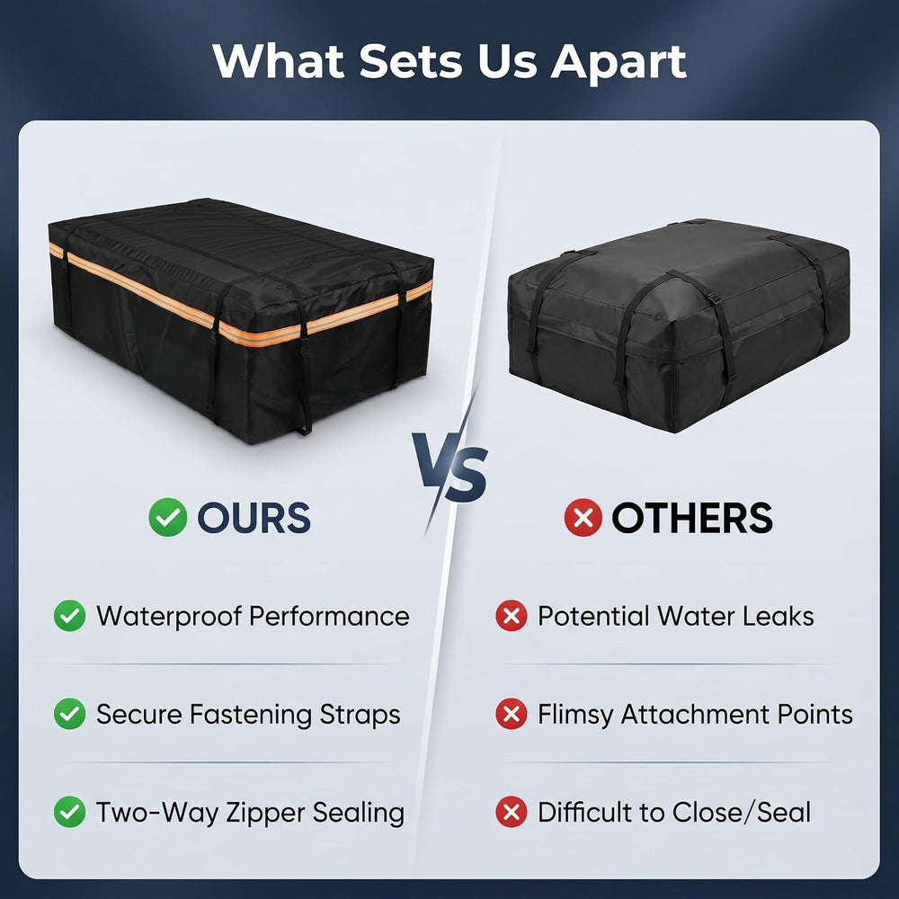 Large Capacity Water Proof Rooftop Cargo Bag, 425L 486L Universal Fit for Veh...