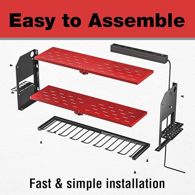 YYR Power Tool Organizer with Charging Station Wall Mount, Cordless Drill and