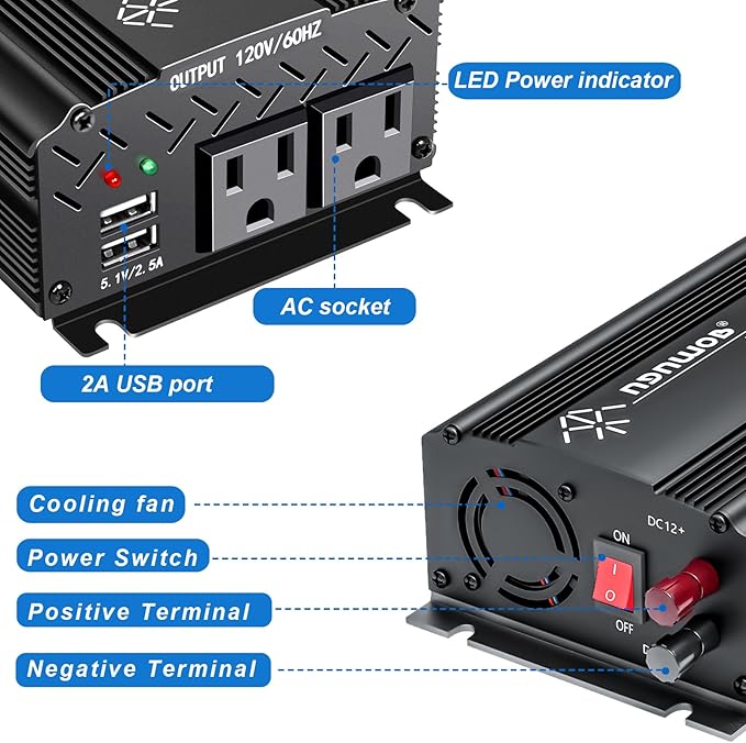 12V to 110V Inverter - 750W Car Inverter