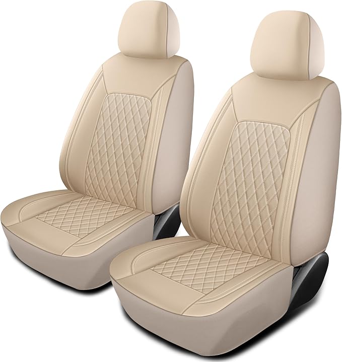 Car Seat Covers, Breathable and Waterproof Leather Seat Covers, Luxury PU (2 ...