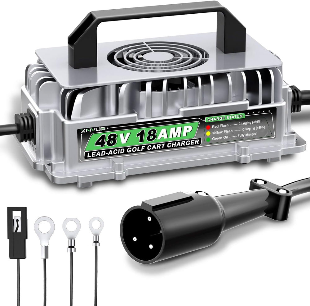 48 Volt 18 AMP Golf Cart Battery Charger for Club Car 3-Pin Round Plug for 48...