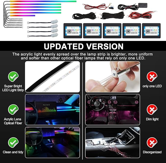 Acrylic Interior Car LED Strip Light