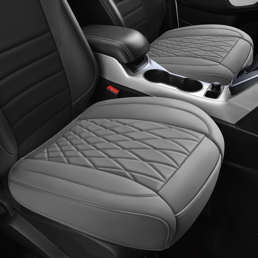 CAR PASS 2 Pack Leather Front Car Seat Covers, Bottom Seat Covers Full Wrappe...