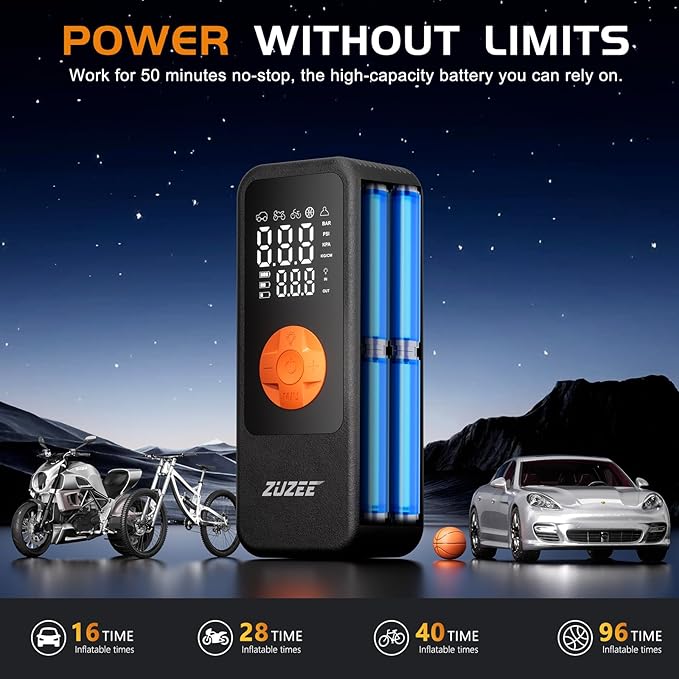 Tire Inflator Portable Air Compressor, 4X Faster Inflation & High-Capacity