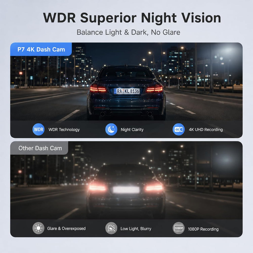 4K 4 Channel Dash Cam Front and Rear Inside Left Right, 360° View Wireless Ca...