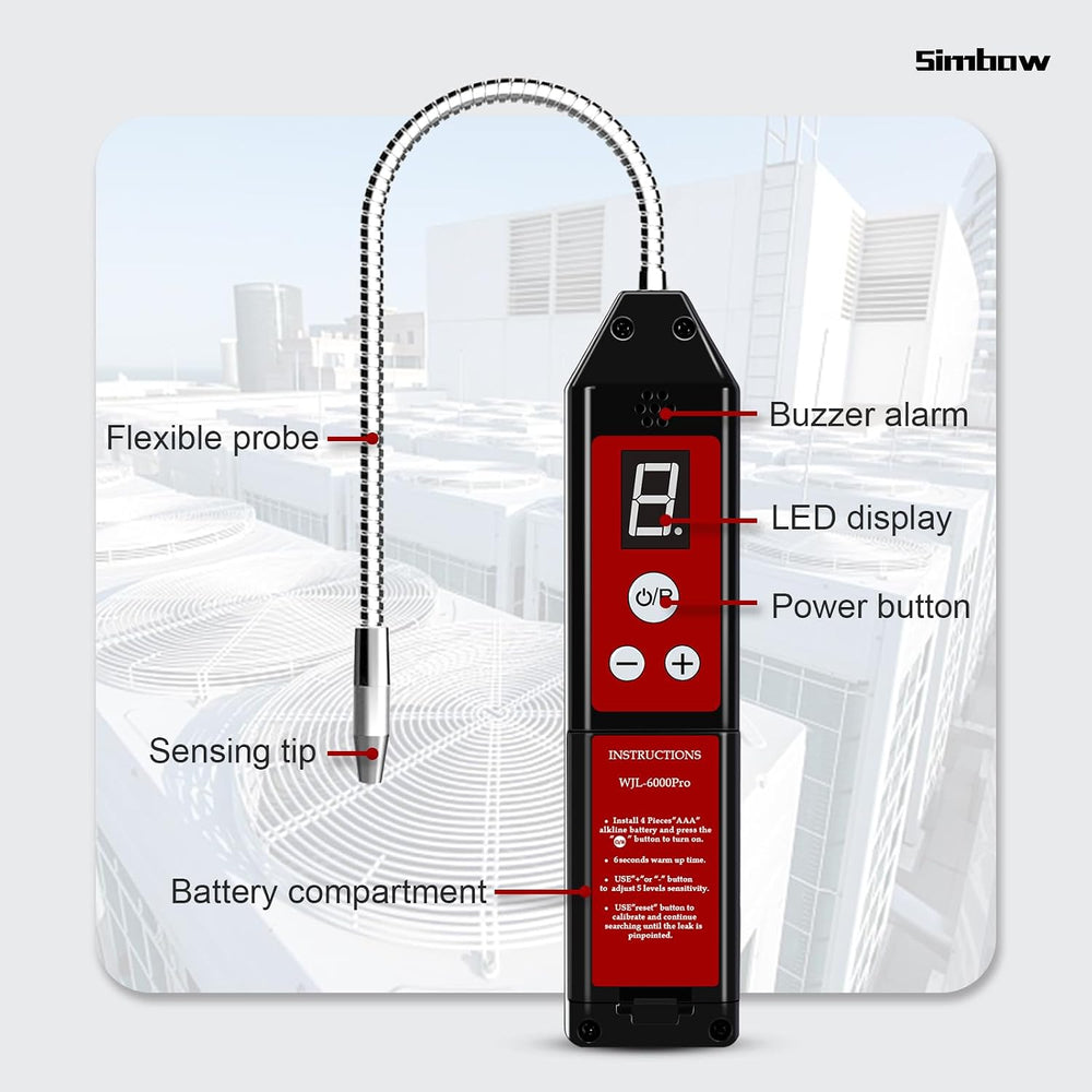WJL-6000PRO HVAC Refrigerant Leak Detector with 0.14 oz/yr Sensitivity