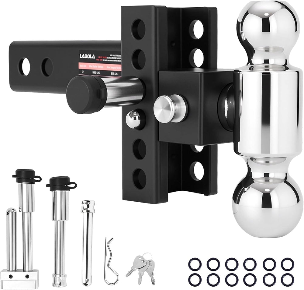 Adjustable Trailer Hitch,Drop Hitch 2" Receiver - 4" Drop/Rise