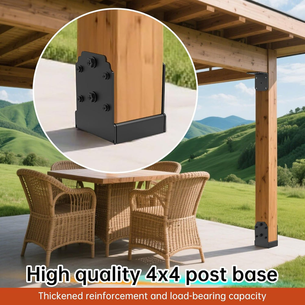 4X4 Post Base for Concrete, Heavy-Duty Post Deck Base Anchor for Wood