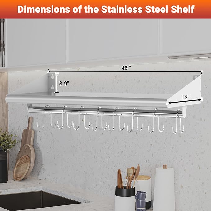 Skyflame Stainless Steel Floating Shelving