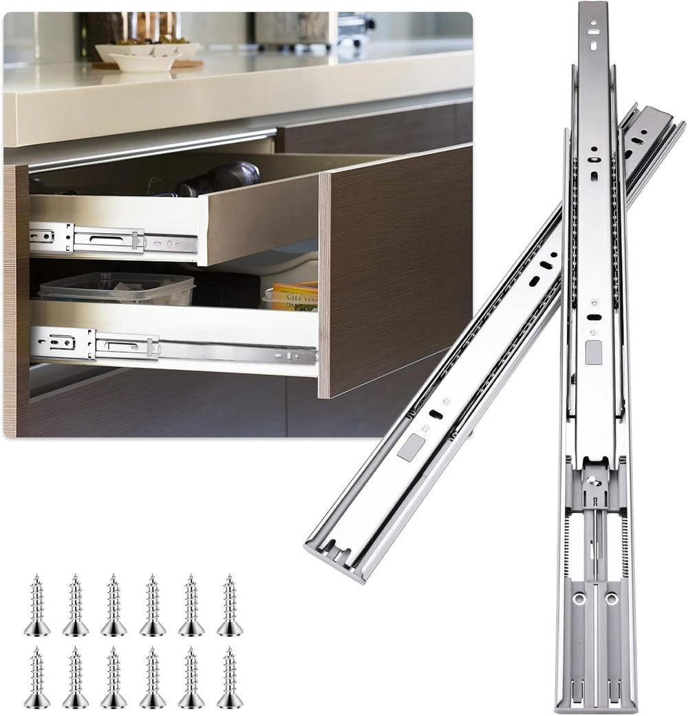 22 inch Drawer Slides 4 Pairs (8pcs) Soft Self Close Full Extension Ball Bear...