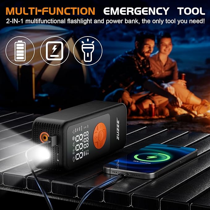 Tire Inflator Portable Air Compressor, 4X Faster Inflation & High-Capacity