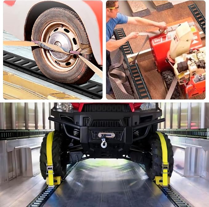 E Track 4'(4 Pack) with Powder-Coated Steel Trailer Tie Down