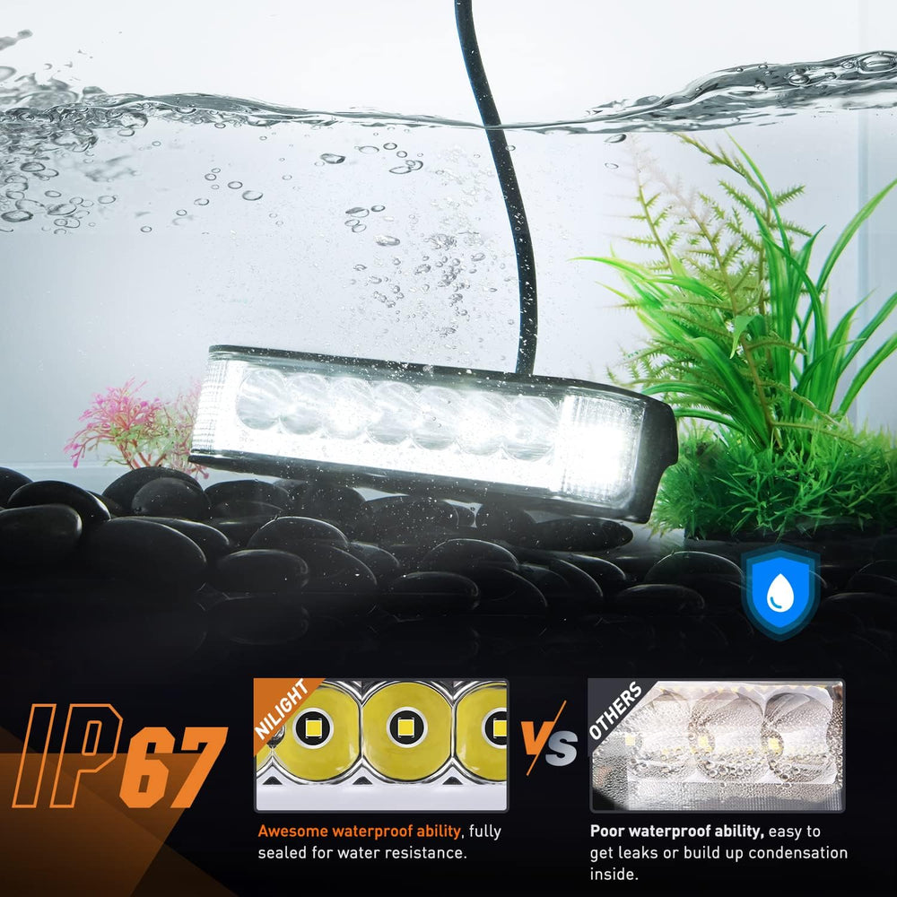 Nilight Pro Series 6.5 Inch Side Shooter LED Pod Lights with DRL 2089LM