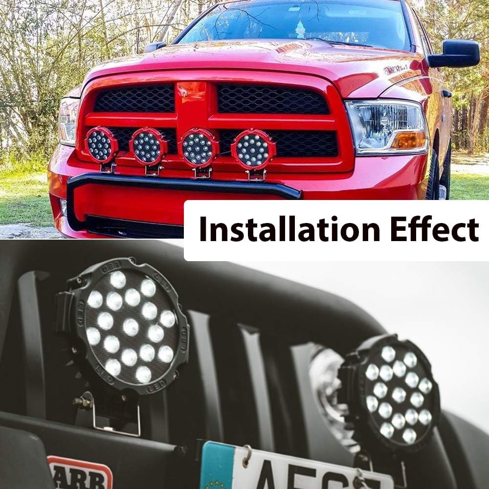 7 Inch Round LED Off Road Lights 51W 5000LM IP67 Waterproof 4-Pack