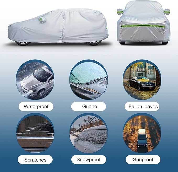 AUQDD 6-Layers Premium Hatchback Car Cover Waterproof All Weather Weatherproof