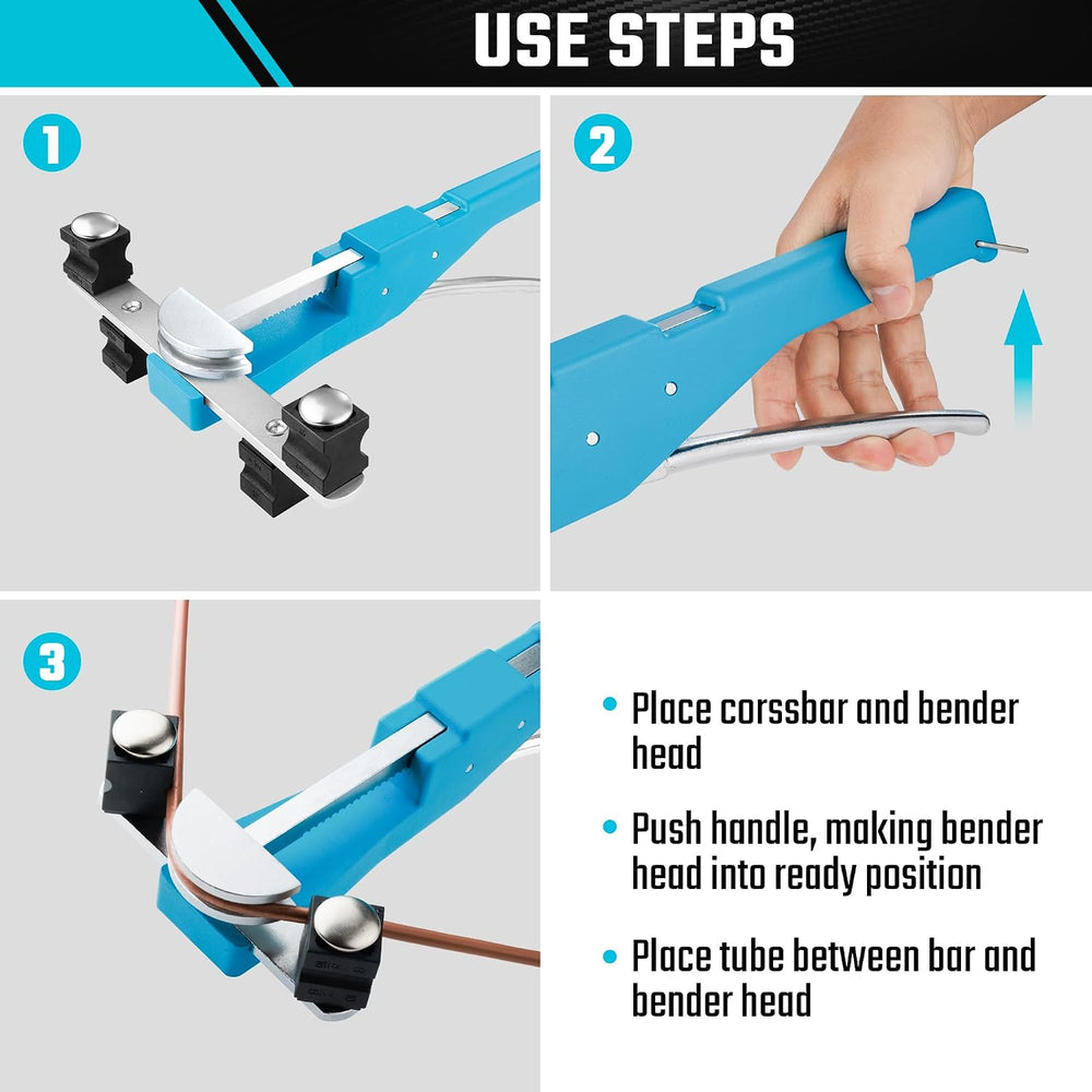 DURATECH Tubing Bender Set, Ratcheting Pipe Bender, Cutter and Deburrer