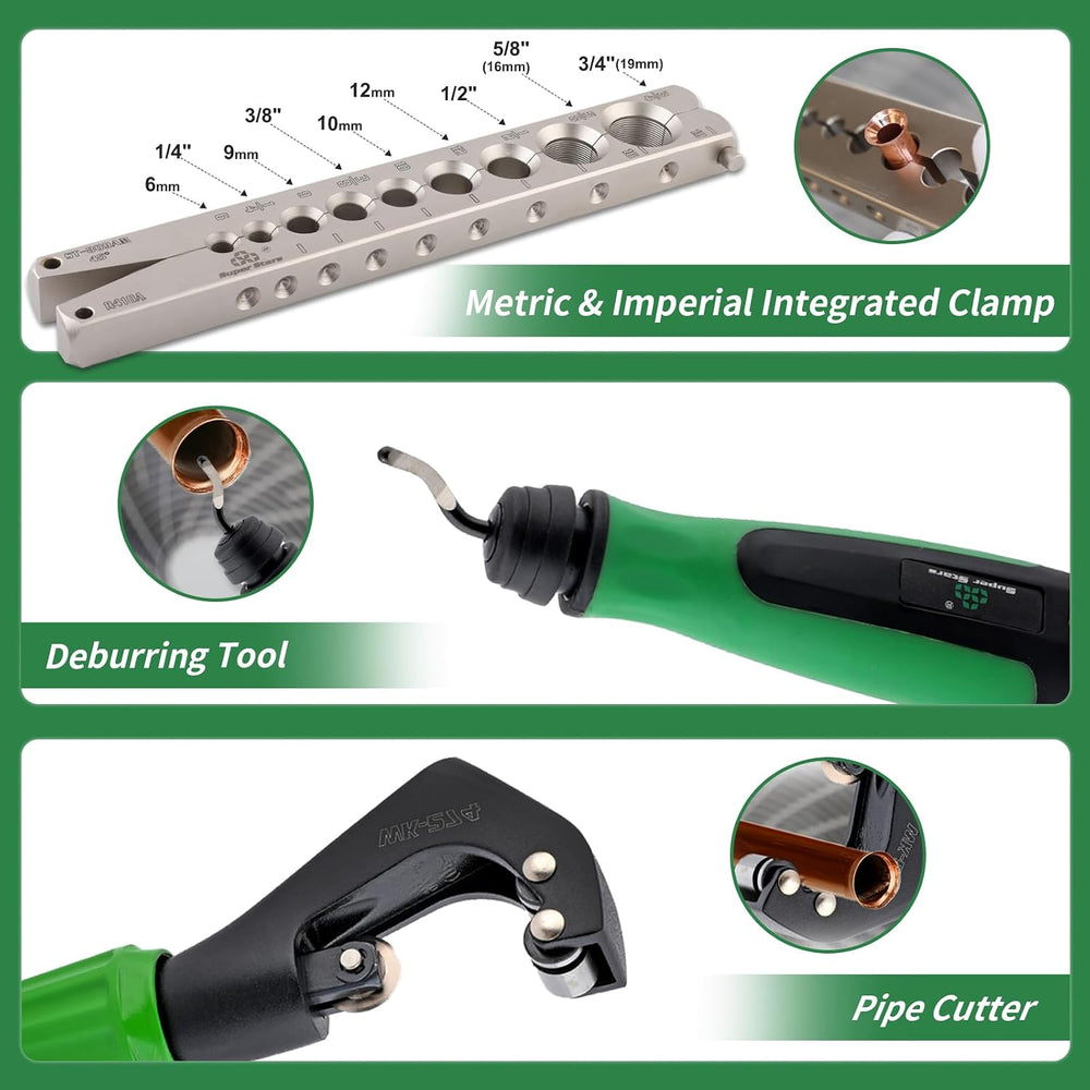 Electric Flaring Tool Kit for 1/4-3/4 in HVAC Cordless Flare Tool