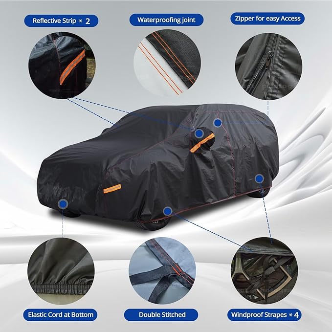 6 Layer Heavy Duty Hatchback Car Cover Waterproof All Weather Protection