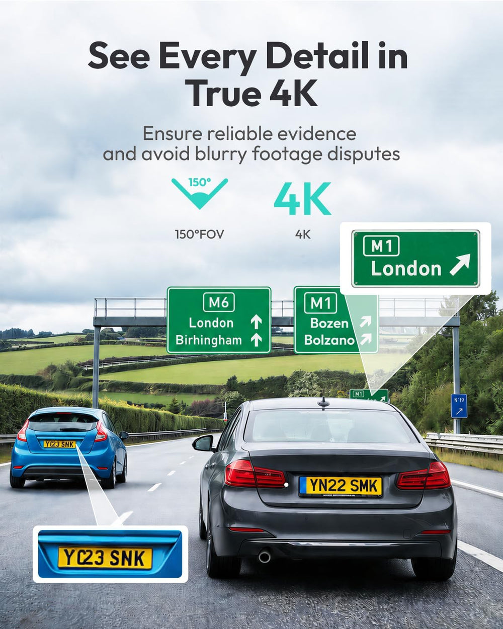 Botslab HK40 PLUS 4K Mini Front Dash Cam with Hardwire Kit, Free 32GB Card