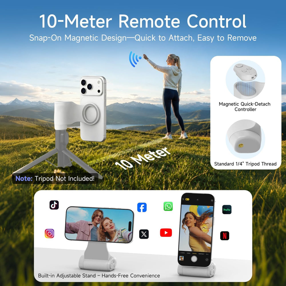 Magnetic Camera Grip & Selfie Light Kit with Wireless Shutter