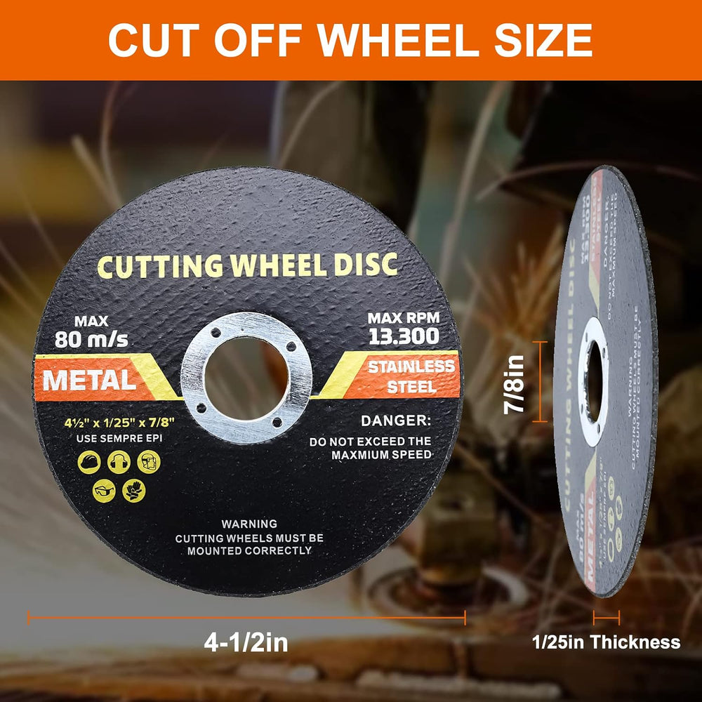 100 Pack 4-1/2 Inch Cutting Wheel, 4-1/2" x 7/8" Metal &Stainle...