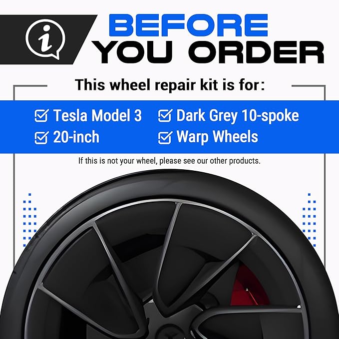 Premium Tesla Wheel Curb Rash Repair Kit