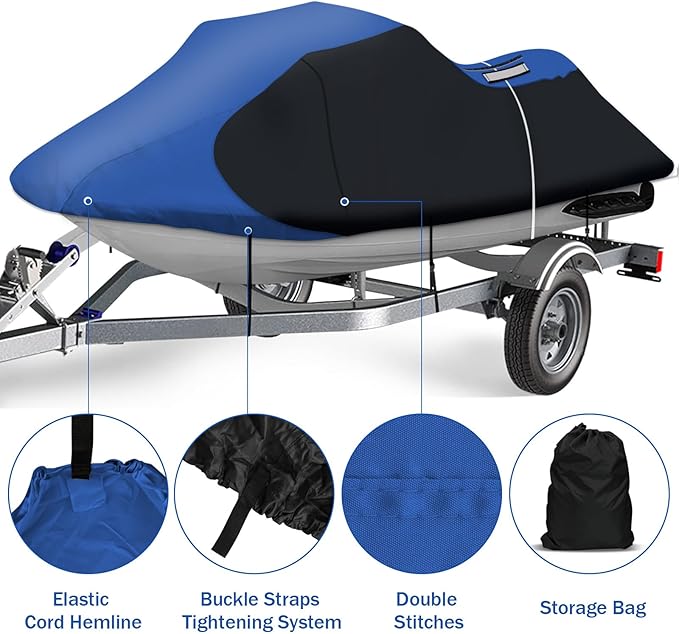 iCOVER Personal Watercraft Cover- Water Proof Heavy Duty Trailerable Jet Ski