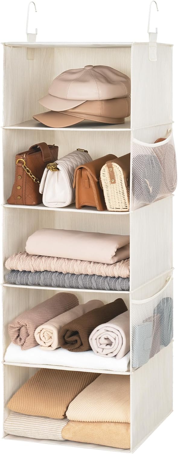 StorageWorks Hanging Closet Organizer for Small Closets, 5 Shelf