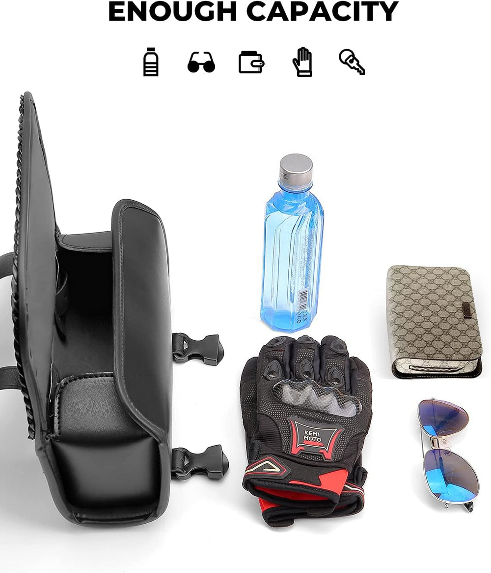 KEMIMOTO Motorcycle Tool Fork Bag PU Leather Universal
