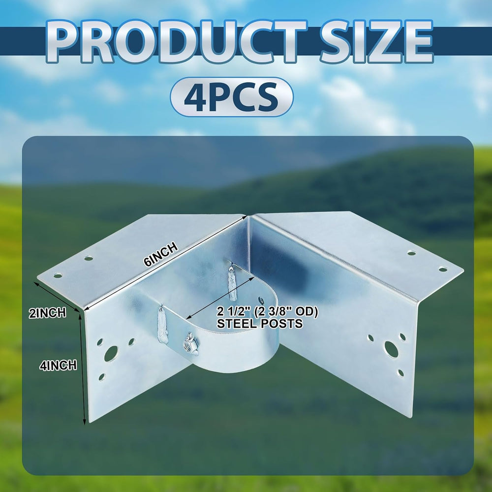 Morningro 4 Pcs Chain Link Fence Post Brackets, 2 1/2" (2 3/8" Od) ...