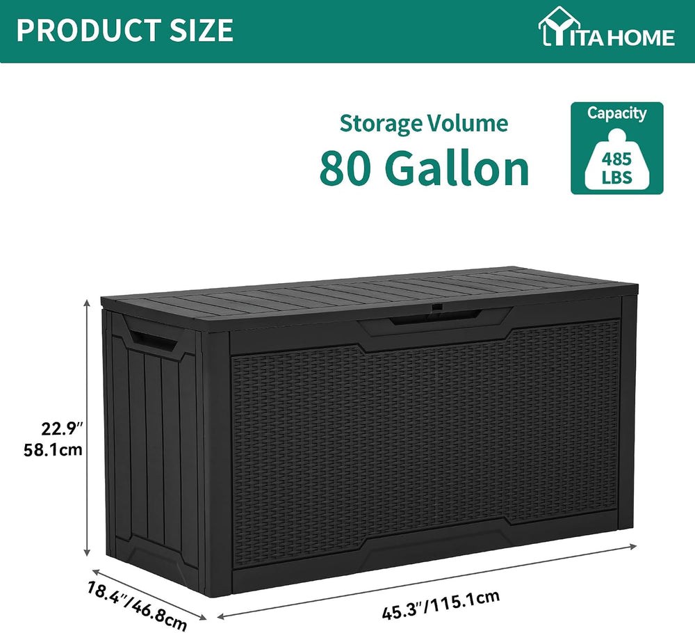 YITAHOME 80 Gallon Resin Deck Box