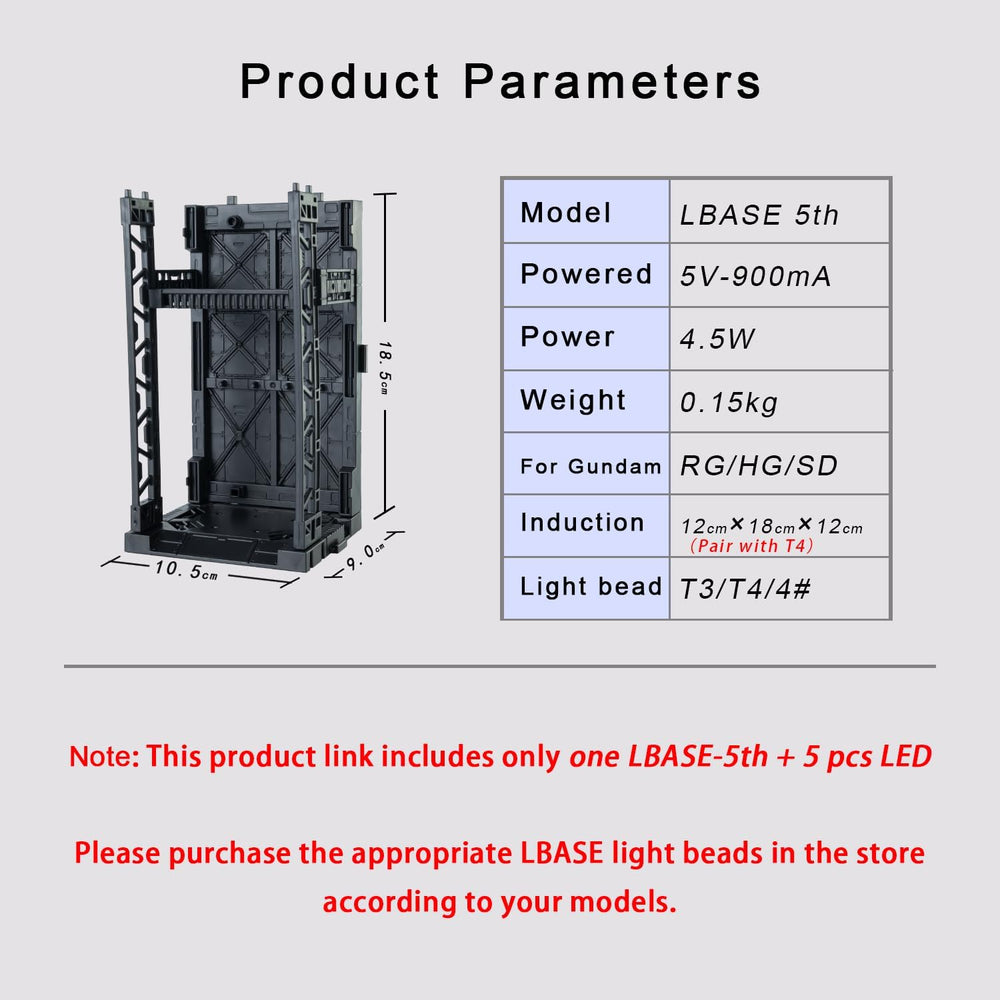 LBASE Wireless LED Light Set with Display Base for Gundam Kits