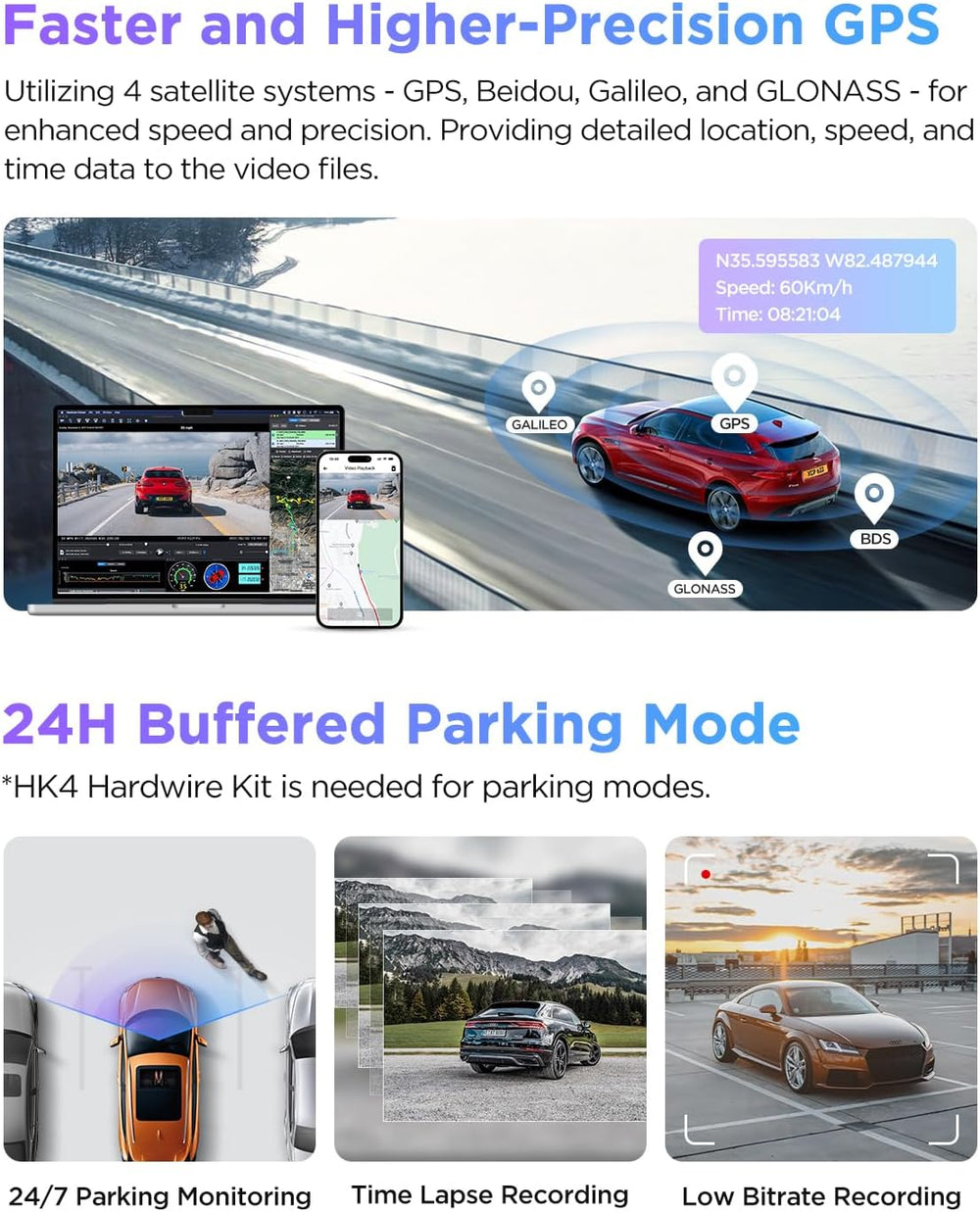 VIOFO A229 Pro 4K HDR Dash Cam Front and Rear, Dual STARVIS 2 Sensors
