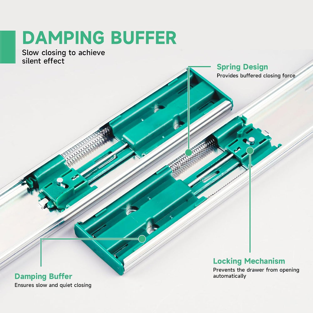 Hitess 10 Pairs Soft Close Drawer Slides 16 Inch Full Extension