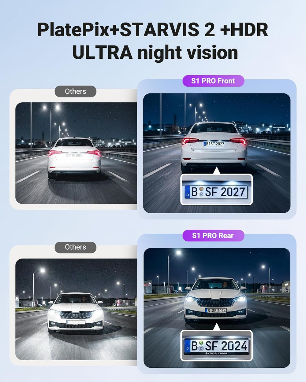 Vantrue S1 Pro Max 4K+2.5K Dash Cam Front and Rear