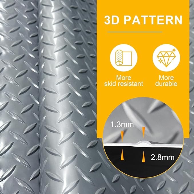 4x8FT Garage Floor Mat, 2.8mm Thickened Flooring Roll