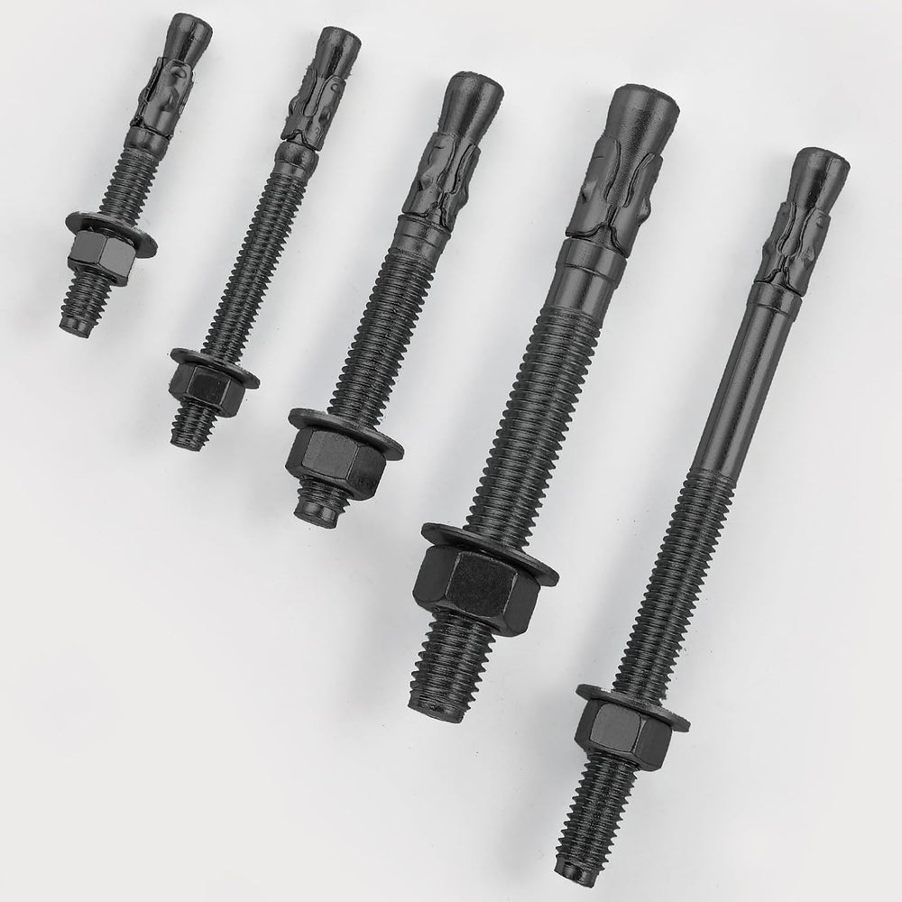 Wensilon 30Pcs 3/8x4 Inch Standard Fasteners for Heavy-Duty Black Wedge Ancho...