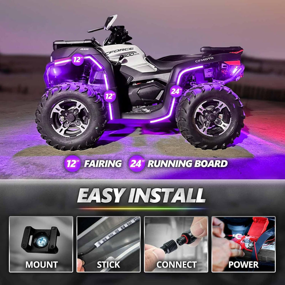 OPT7 Aura RGB LED Light Kit for Motorcycle, ATV, UTV & Snowmobile | App &...