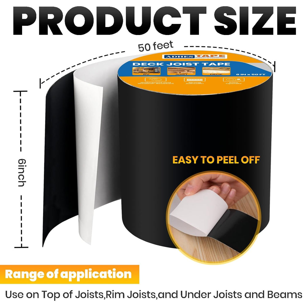 ADHES Deck Joist Tape, 6" x 50' Weather Resistance & Waterproof