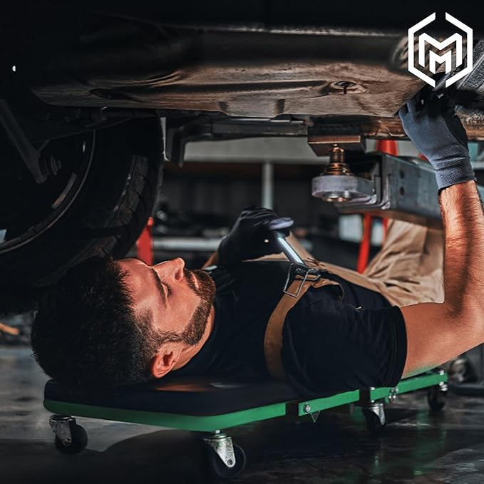 M-AUTO Foldable Z Creeper 2-in-1 Rolling Folding Car Creeper & Seat, 330LBS