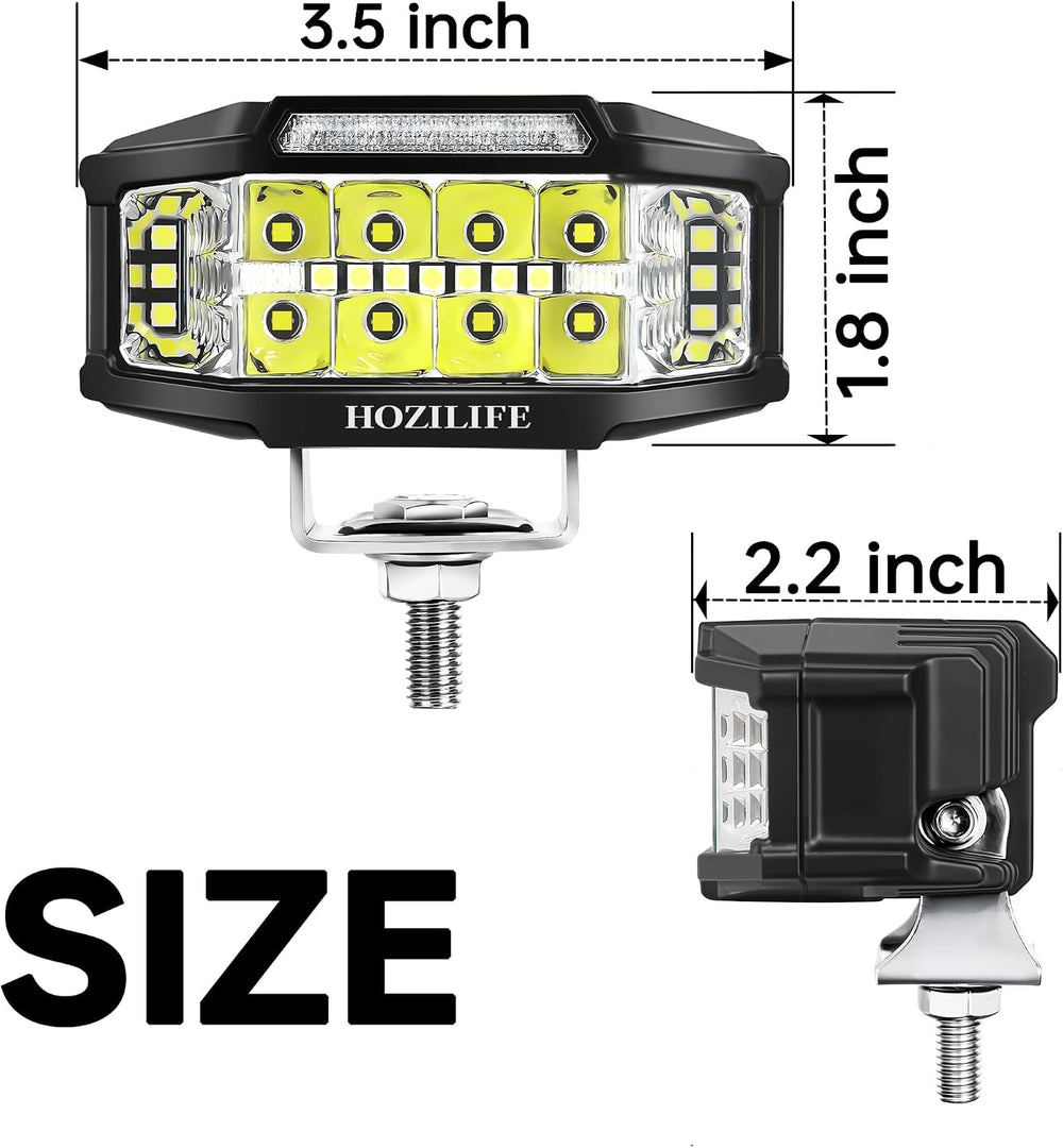 3 Inch LED Pods, 2PCS 40W 12V Flood Spot Ditch Lights Offroad Driving Fog LED...