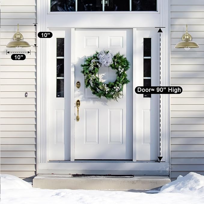 10 Inch Gooseneck Barn Light for Farmhouse, Brass Exterior Barn Style Light