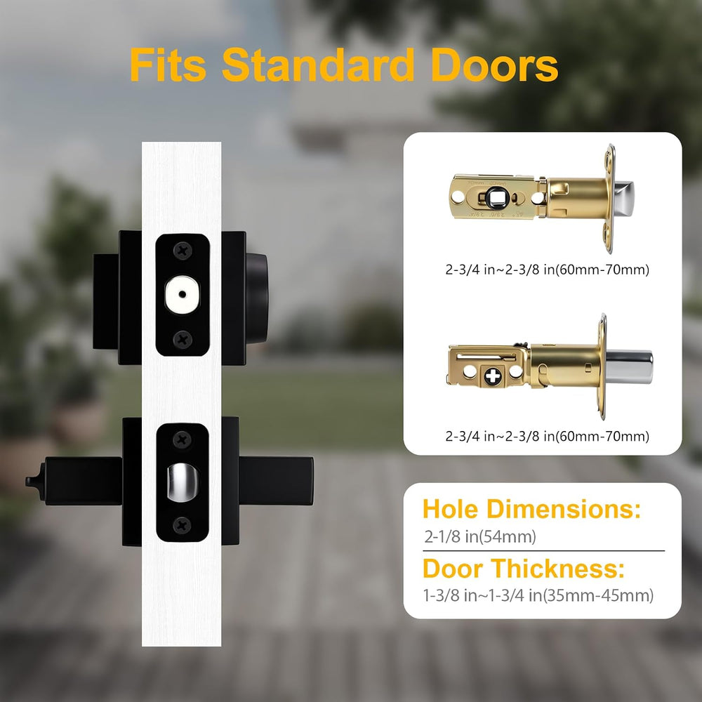 Exterior Door Lock Set with Deadbolt, Keyed Alike Door Handle with Lock, Heav...