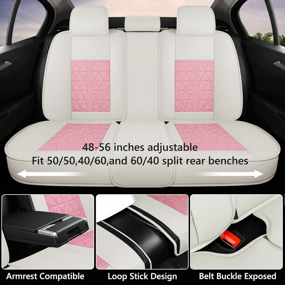 otoez Car Seat Covers Full Set, Nappa Leather Seat Covers for Cars with Lumba...