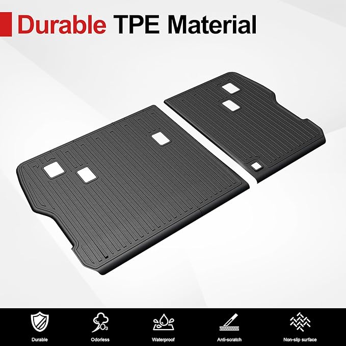 2nd Row Backrest Mat for 2024 2025 Hyundai Santa FE, All Weather TPE Seat Back