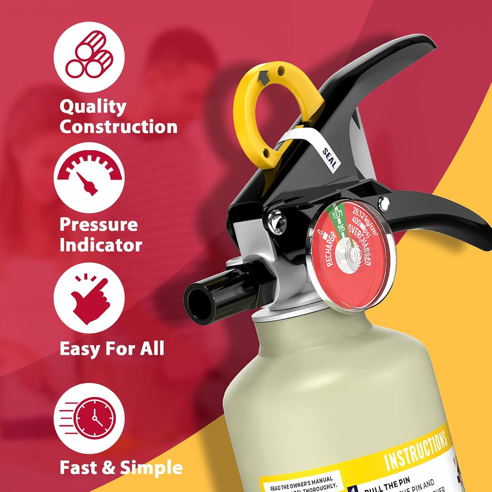 Ougist ABC Dry Chemical Fire Extinguisher, 2.5 lb Agent, 1-A:10-B:C