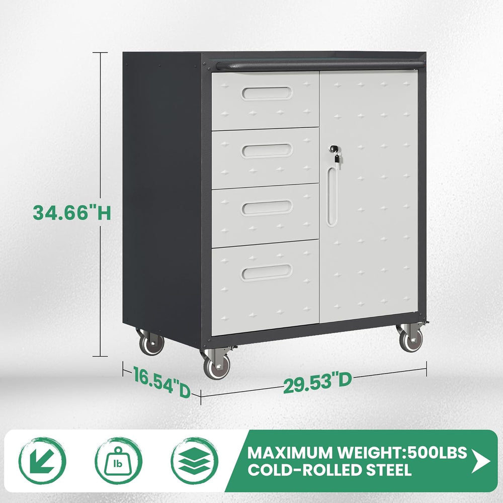 Metal Tool Cabinet, Garage Storage Cabinet System, Wall Cabinet & Locking